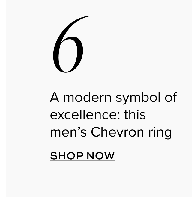 A modern symbol of excellence: this men’s Chevron ring