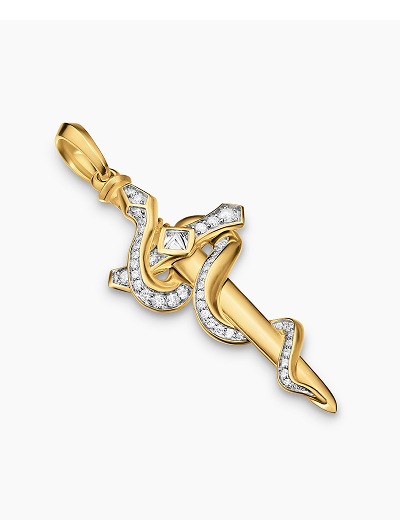 Ouroboros Snake Amulet 18K Yellow Gold with Diamonds, 48mm