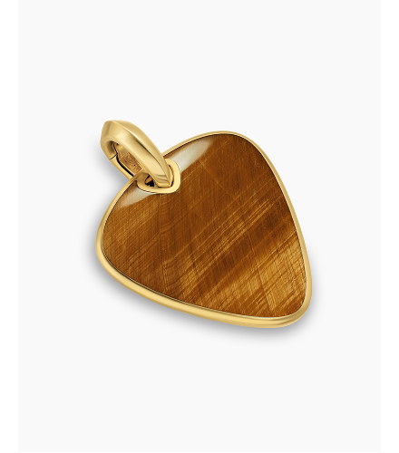 Streamline® Pick Amulet 18K Yellow Gold with Tiger's Eye, 31mm