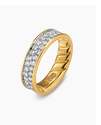 Streamline® Band Ring 18K Yellow Gold with Diamonds, 6.2mm