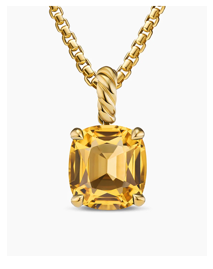 Marbella Pendant 18K Yellow Gold with Citrine, 12mm