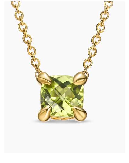 Micro Chatelaine® Pendant Necklace 18K Yellow Gold with Peridot, 5mm