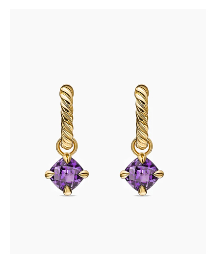 Micro Chatelaine® Drop Earrings 18K Yellow Gold with Amethyst, 5mm