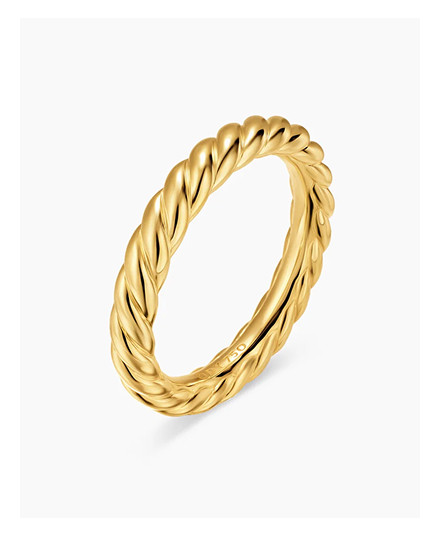 DY Cable Band Ring 18K Yellow Gold, 3mm