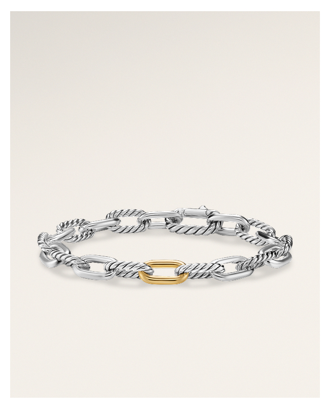 DY Madison® Chain BraceletSterling Silver with 18K Yellow Gold, 8.5mm