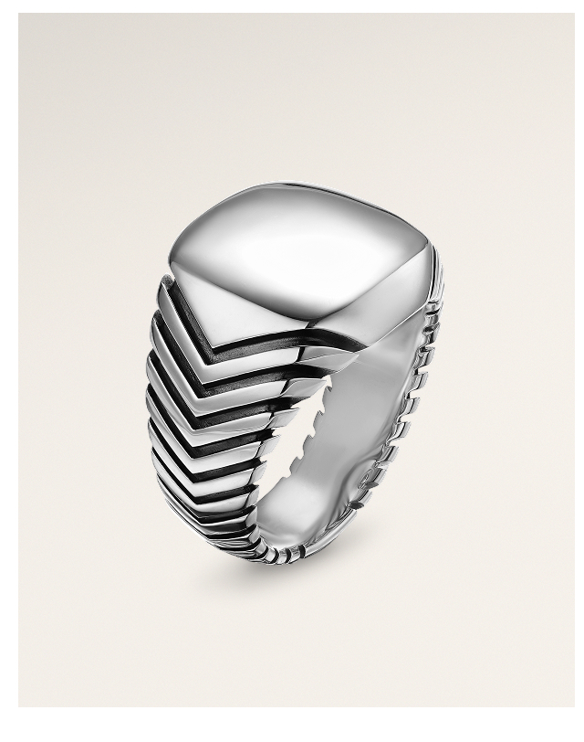 Chevron Signet RingSterling Silver, 18mm