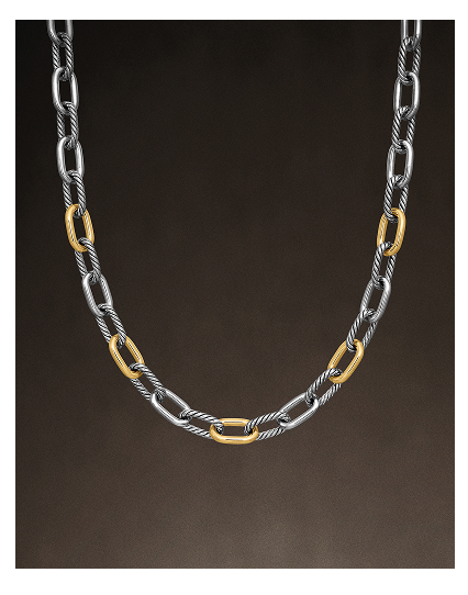 DY Madison® Chain NecklaceSterling Silver with 18K Yellow Gold, 11mm