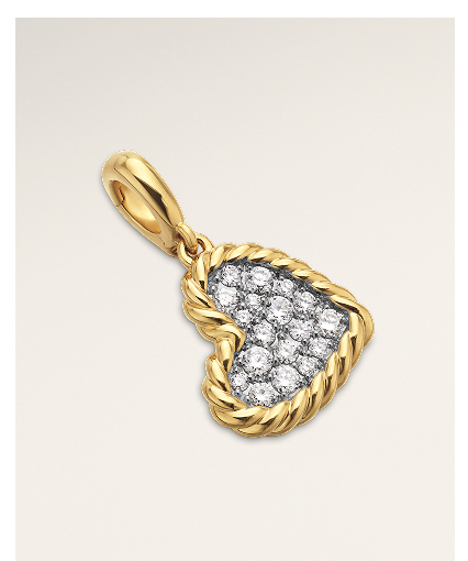 DY Elements® Heart Pendant18K Yellow Gold with Diamonds, 11mm