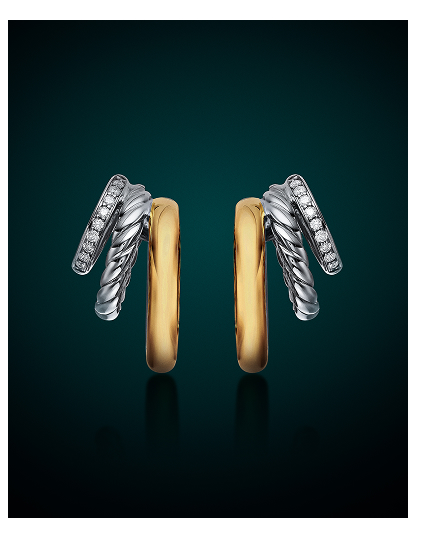 DY Mercer® Three Row Hoop Earrings