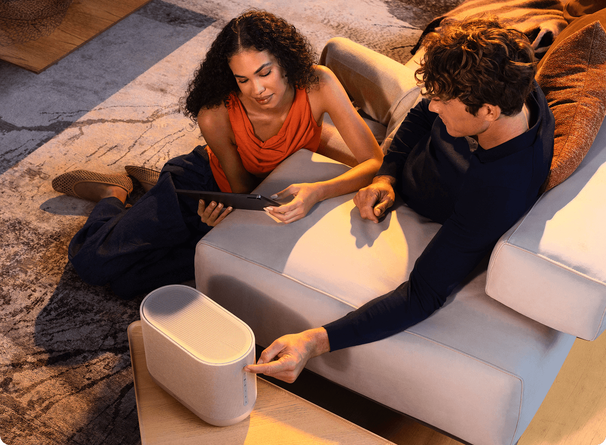 Sitting enjoying the expansive sound of Denon Home 400