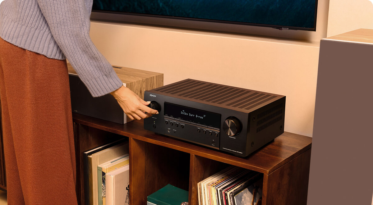 Denon AVR being adjusted