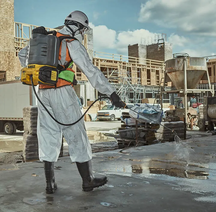 DEWALT hand trowel smoothing concrete wall