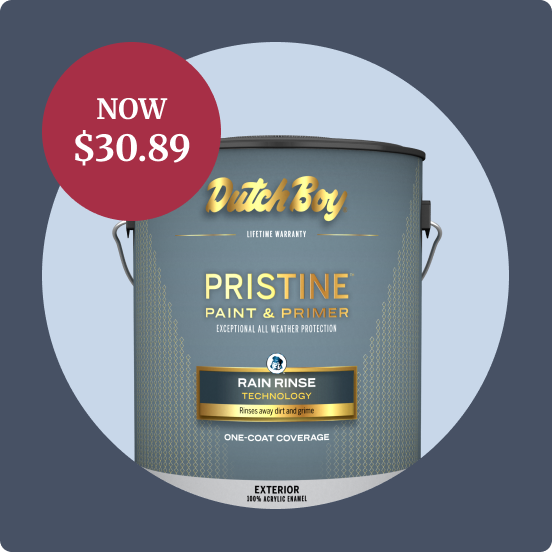 Dutch Boy Pristine Exterior Paint and Primer product image.