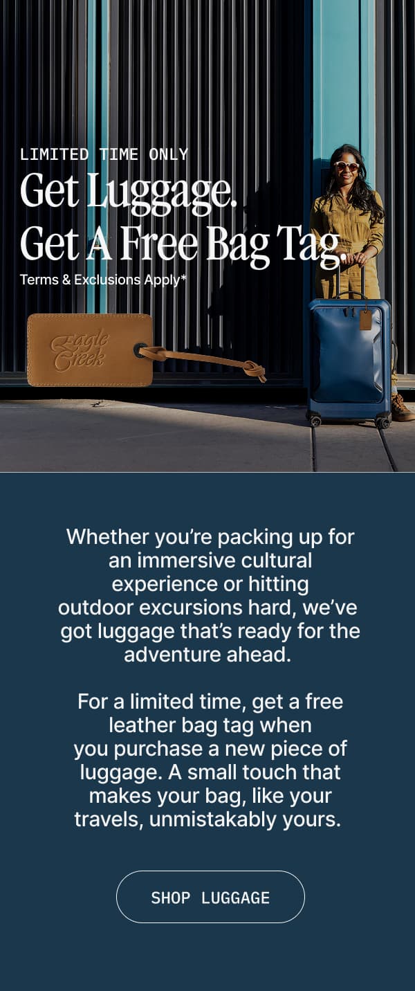 Get Luggage. Get a Free Bag Tag