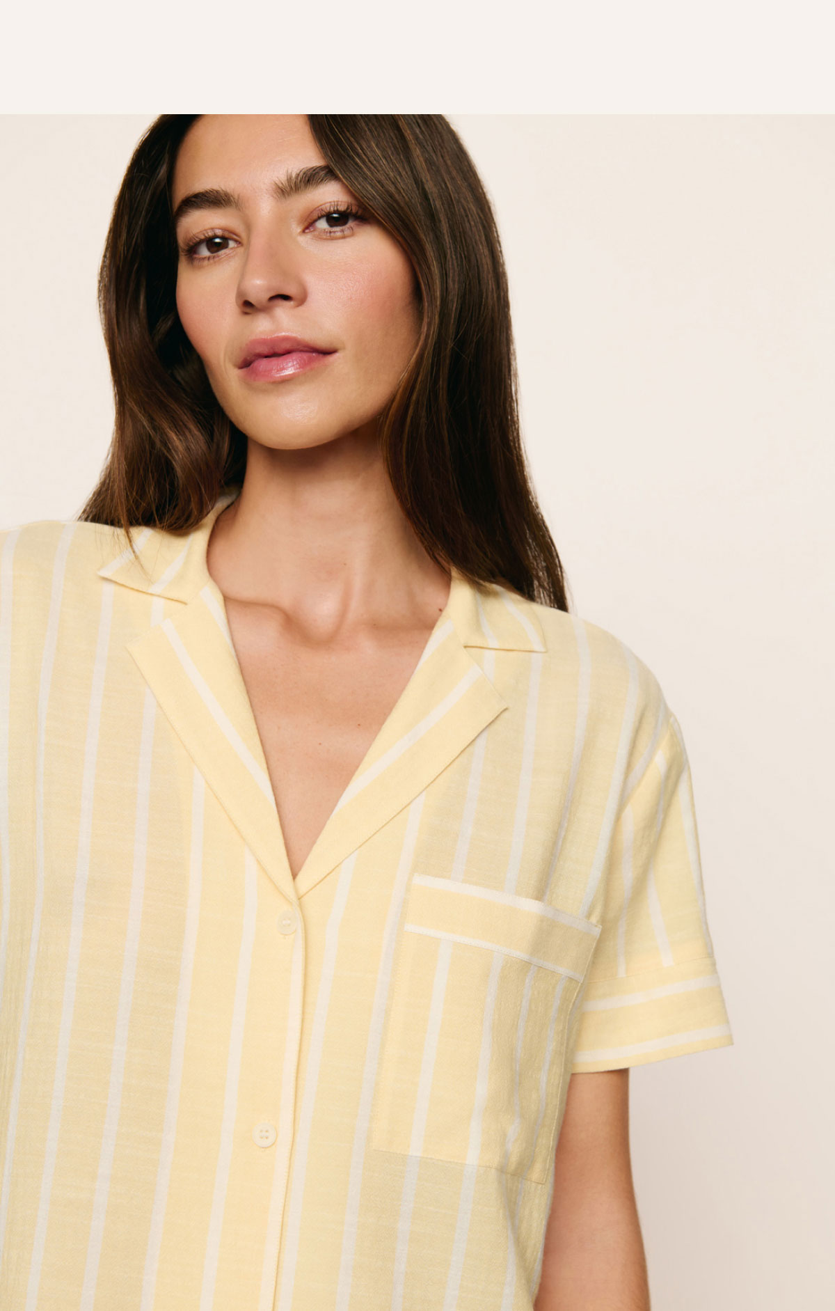 Nautico Relaxed Short Sleeve & Pant PJ Set Classic Stripe Sunbeam/Ivory