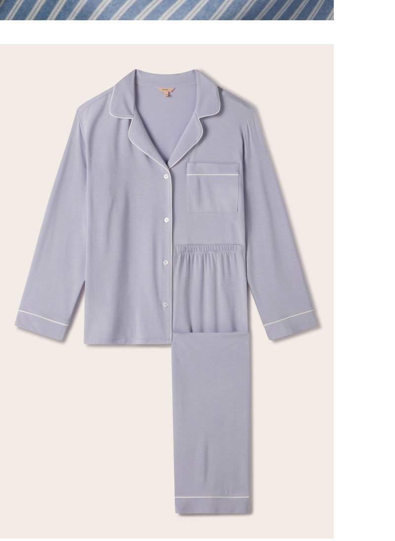 Gisele TENCEL™ Modal Long PJ Set Lavender Dusk/Ivory