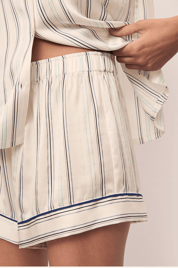 Inez Washable Silk Jacquard Short PJ Set