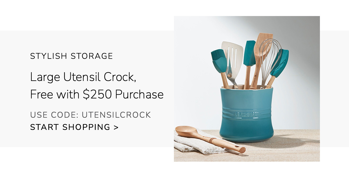 STYLISH STORAGE: Large Utensil Crock, Free with $250 Purchase - USE CODE: UTENSILCROCK - START SHOPPING