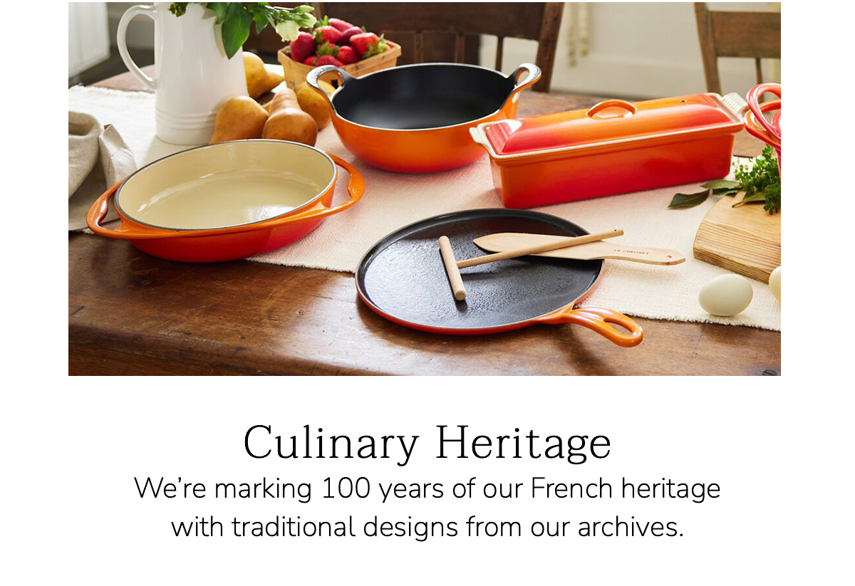Culinary Heritage: We’re marking 100 years of our French heritage with traditional designs from our archives.
