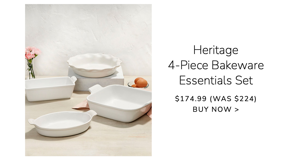 Heritage 4-Piece Bakeware Essentials Set $174.99 (Was $224) - BUY NOW