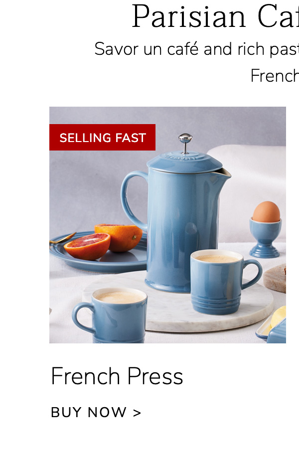 Parisian Café Breakfast: Savor un café and rich pastries with the help of these French finds. French Press - BUY NOW