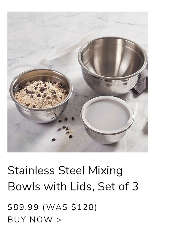 Stainless Steel Mixing Bowls with Lids, Set of 3 - $83.99 (Was $120) - BUY NOW
