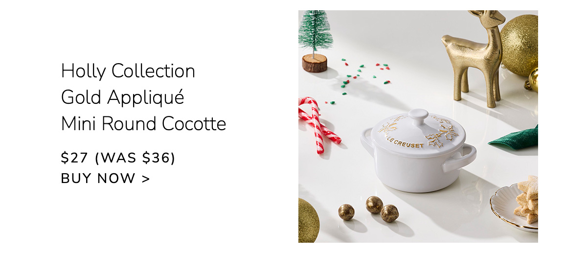 Holly Collection Gold Appliqué Mini Round Cocotte $27 (Was $36) - BUY NOW