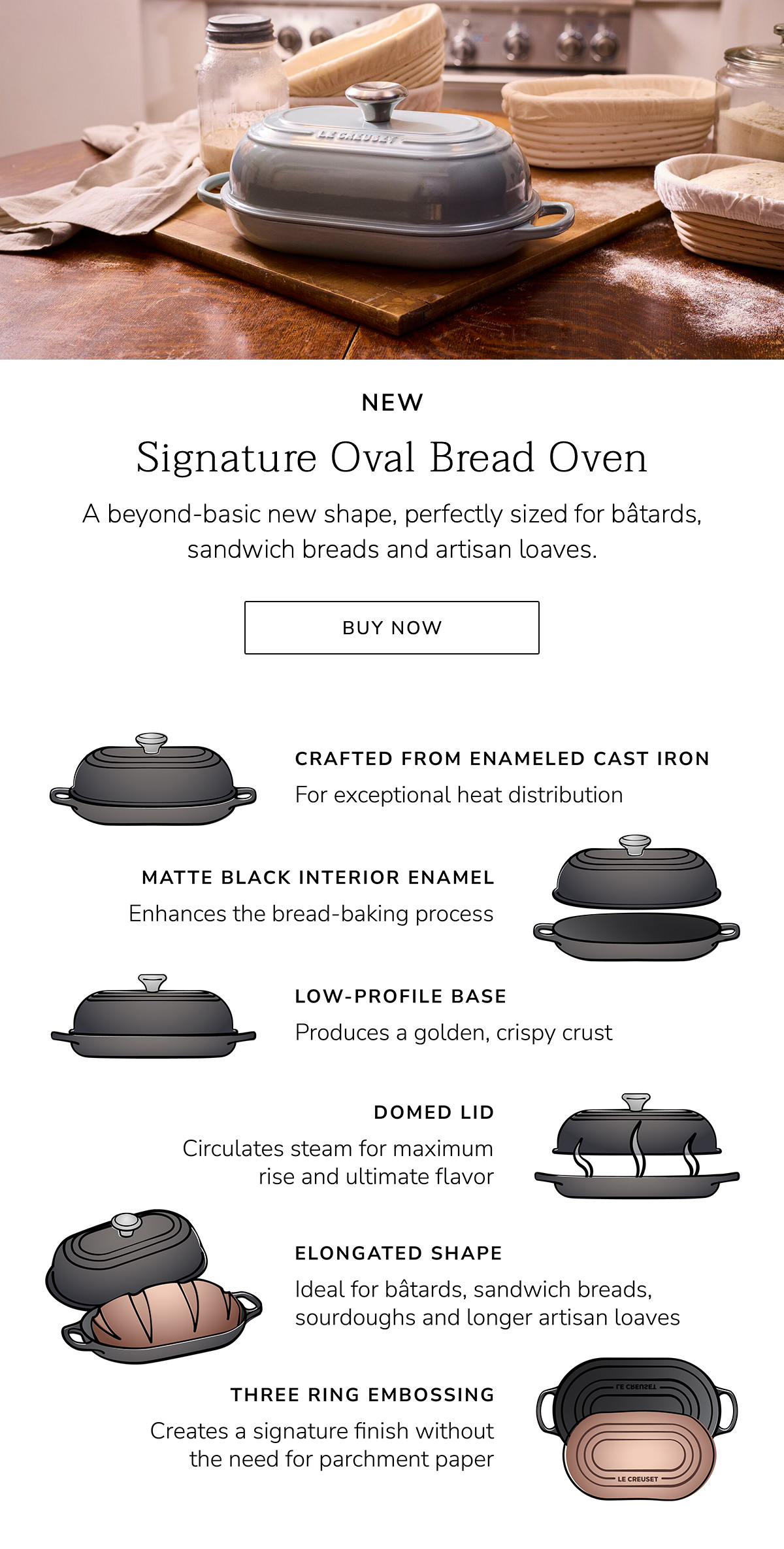 NEW Signature Oval Bread Oven: A beyond-basic new shape, perfectly sized for bâtards, sandwich breads and artisan loaves - BUY NOW