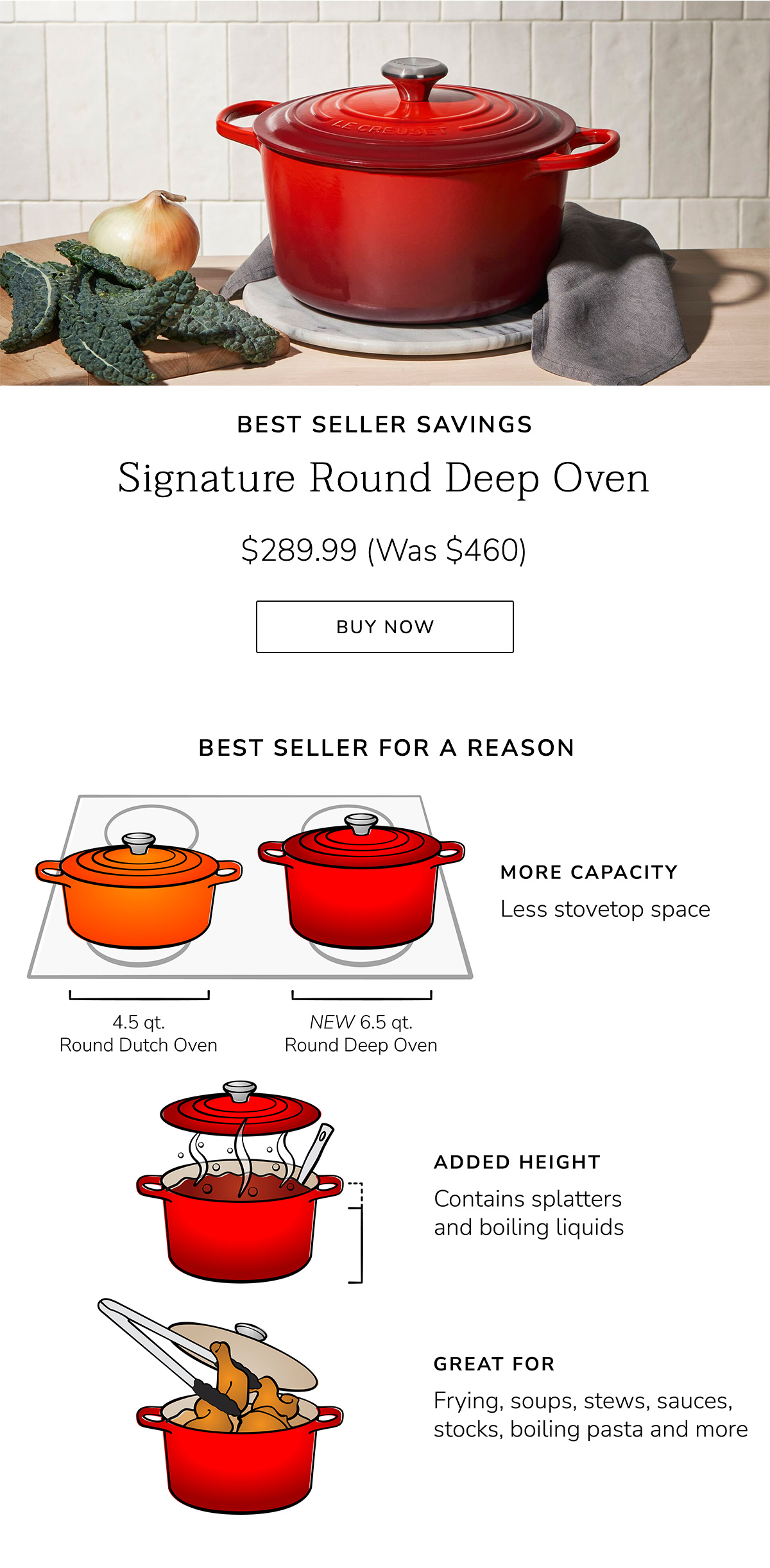 BEST SELLER SAVINGS: Signature Round Deep Oven $289.99 (Was $460) - BUY NOW