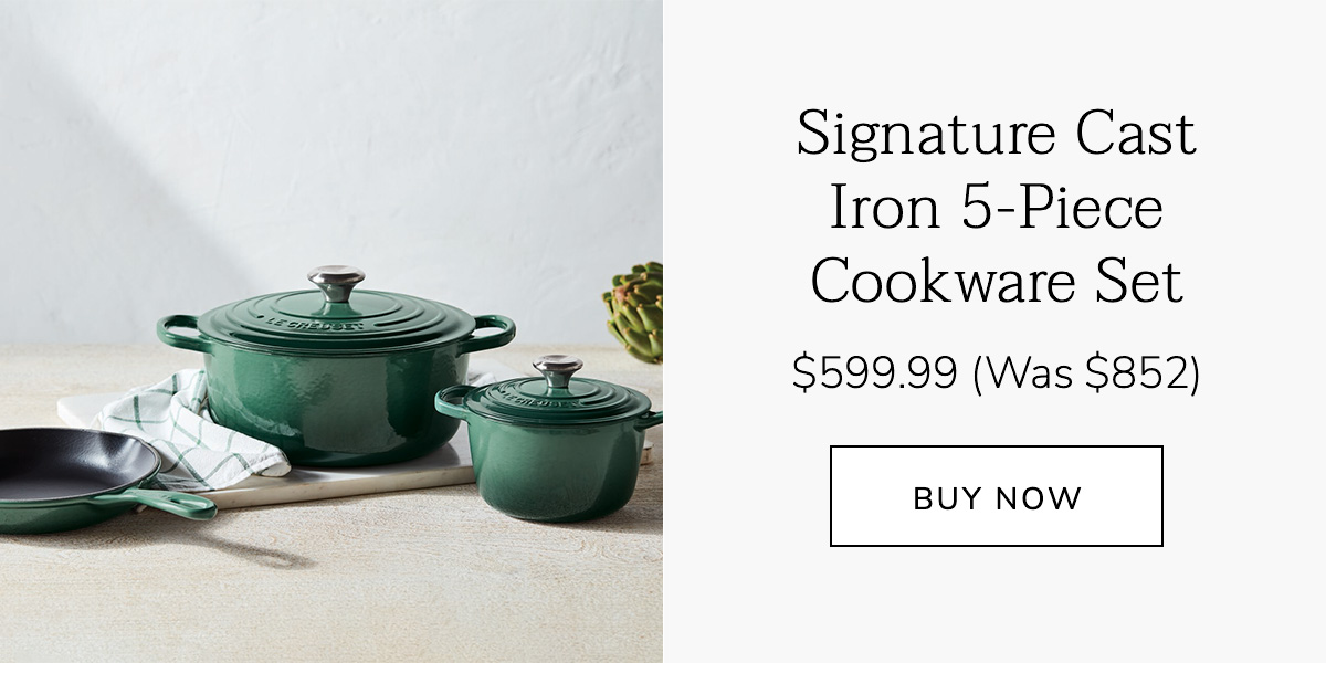 Signature Cast Iron 5-Piece Cookware Set $599.99 (Was $852) - BUY NOW
