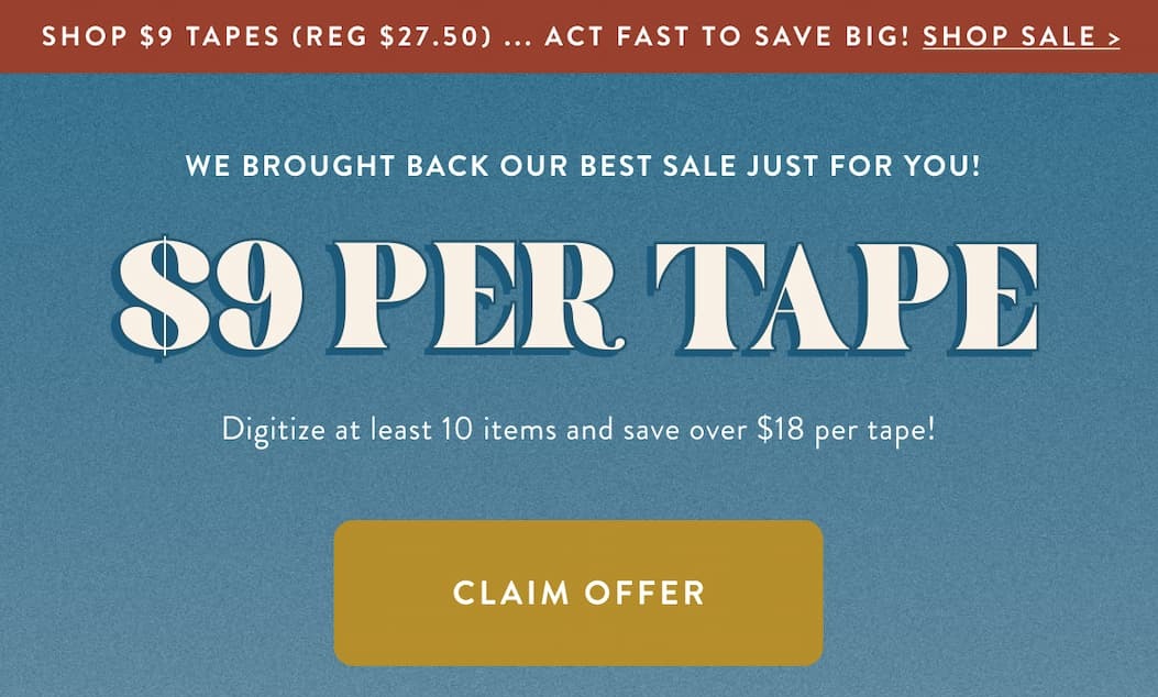 $9 PER TAPE