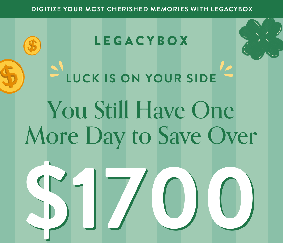 Luck is on your side you still have one more day to save over $1700
