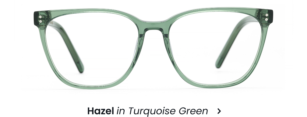 hazel in turquoise green
