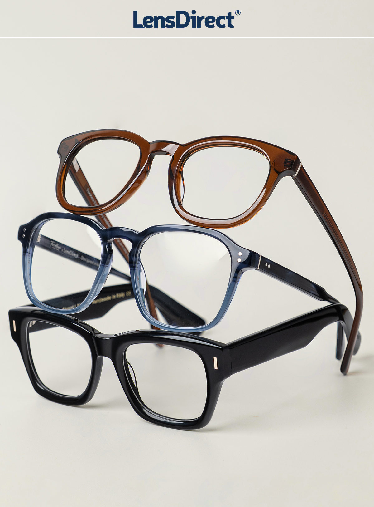 glasses stacked in 3