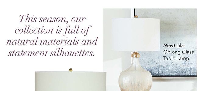 NEW Lila Oblong Glass Table Lamp