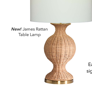 NEW James Rattan Table Lamp