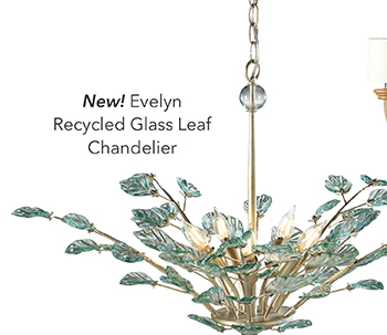 NEW Evelyn Recycled Glass Leaf Chandelier