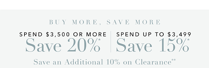 Save up to 20* | Save an extra 10% on clearance**