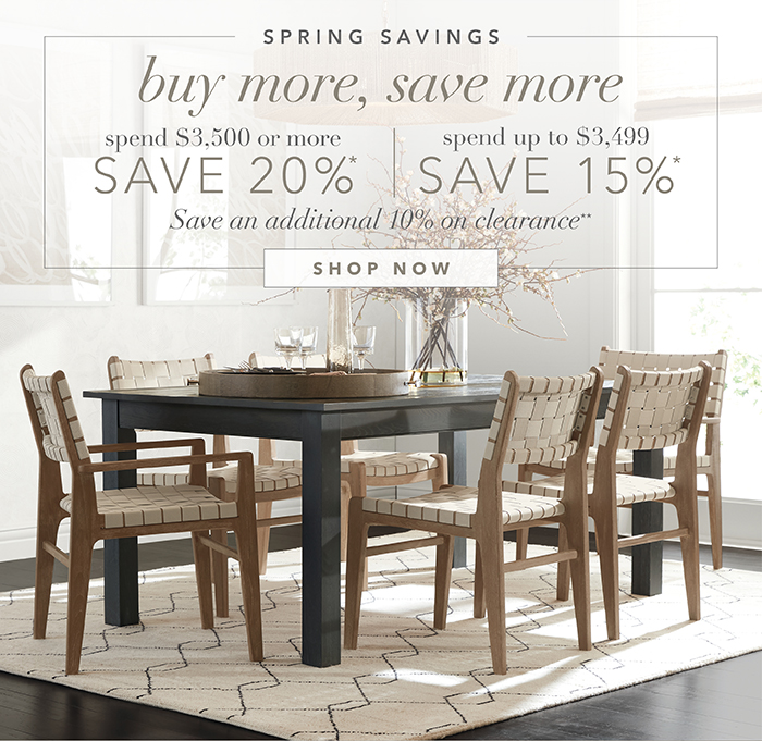 3 DAYS LEFT | Spend $3,500 or more save 20%* | Spend up to $3,499 save 15%*