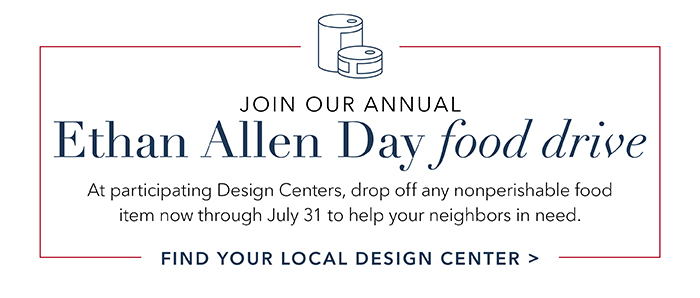 Ethan Allen Food Drive | Find a Design Center >
