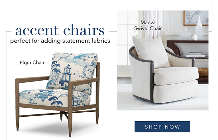 ACCENT CHAIRS are perfect for adding statement fabrics | Shop now >