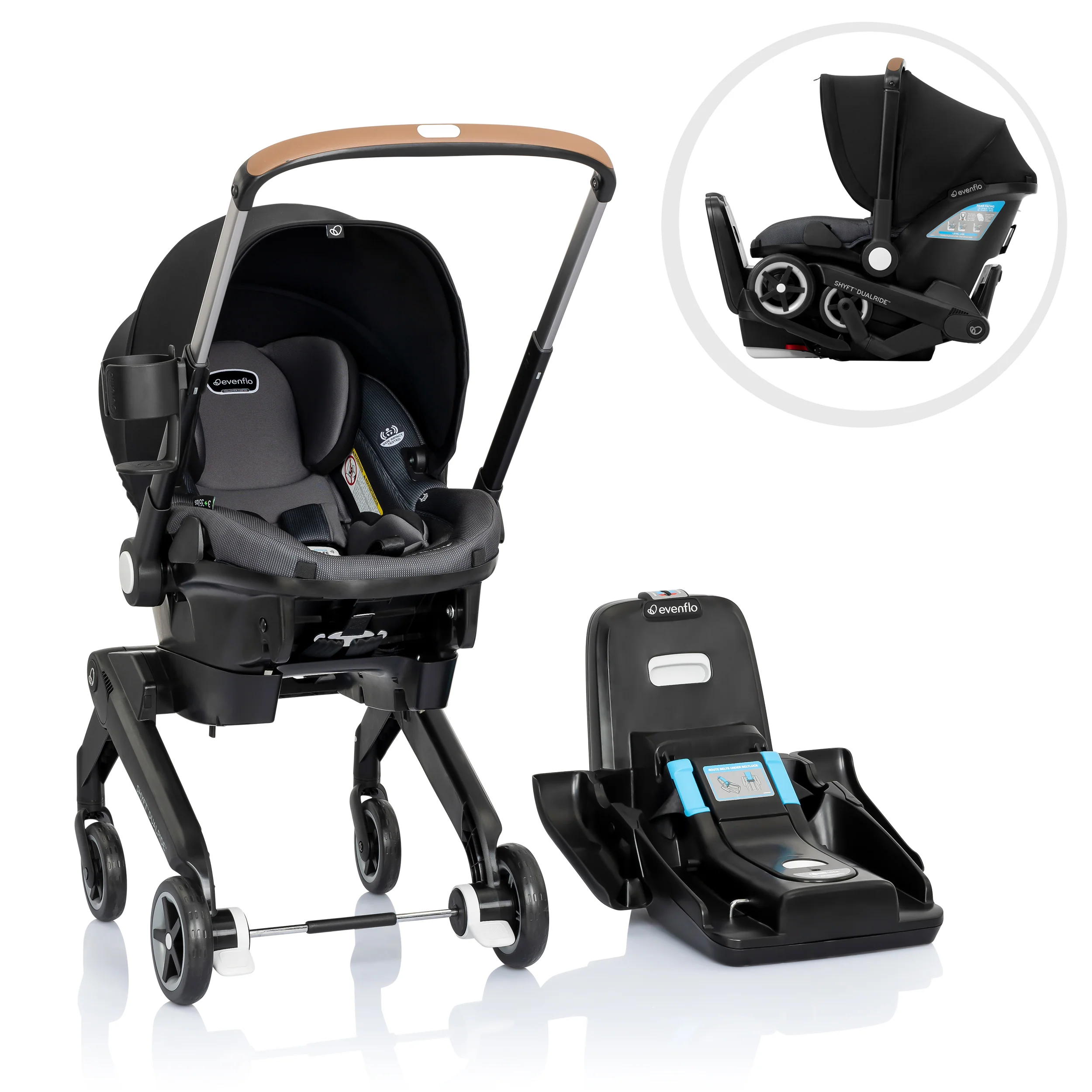 Image of Shyft DualRide Infant Car Seat Stroller Combo with Carryall Storage