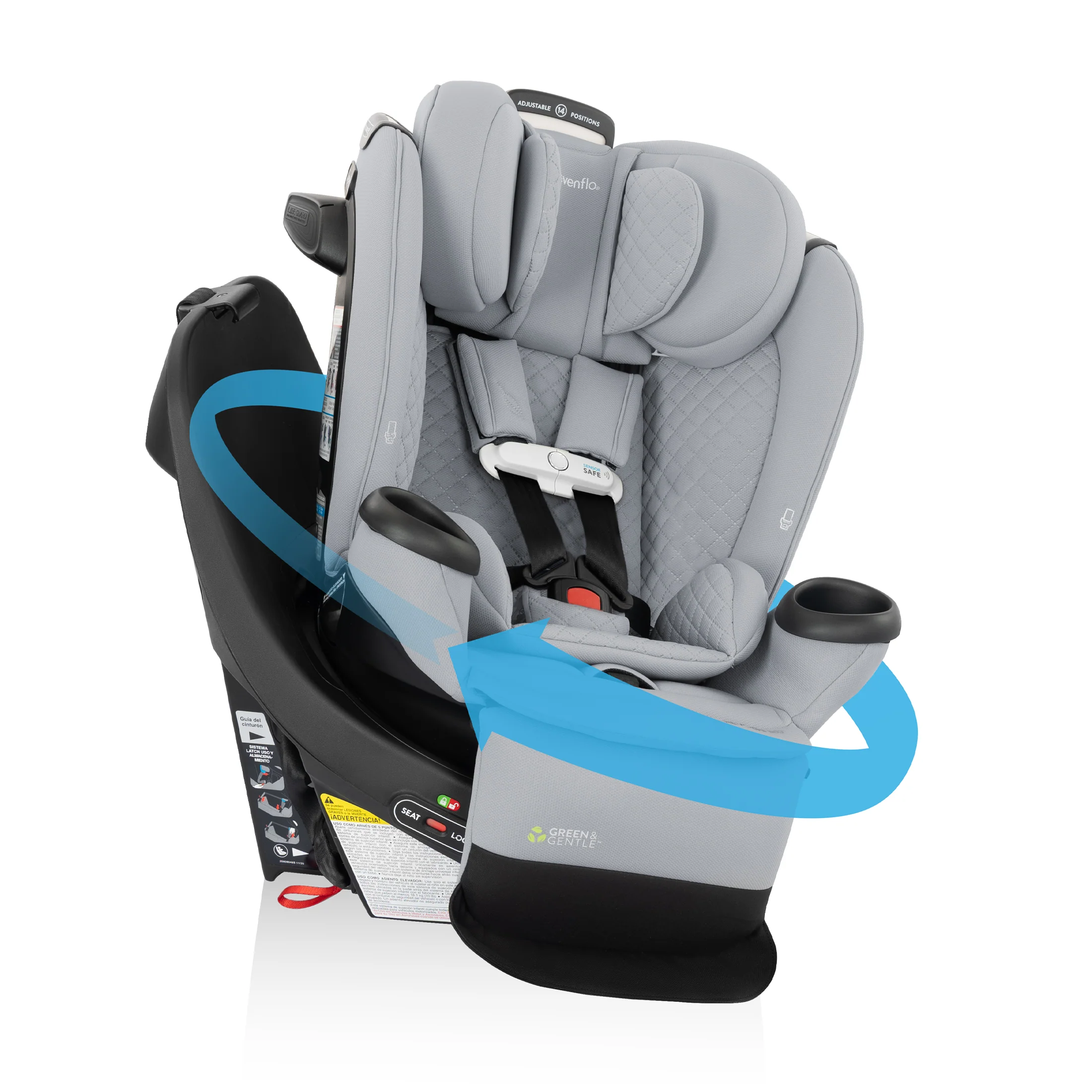 Image of Revolve360 Extend All-in-One Rotating Car Seat with Green & Gentle Fabric