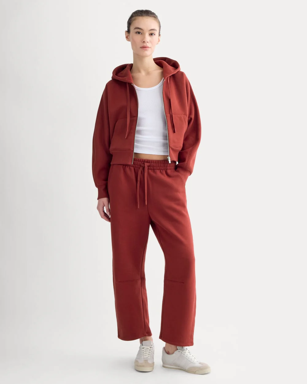 Image of Luxe Fleece Barrel Sweatpant | Merlot