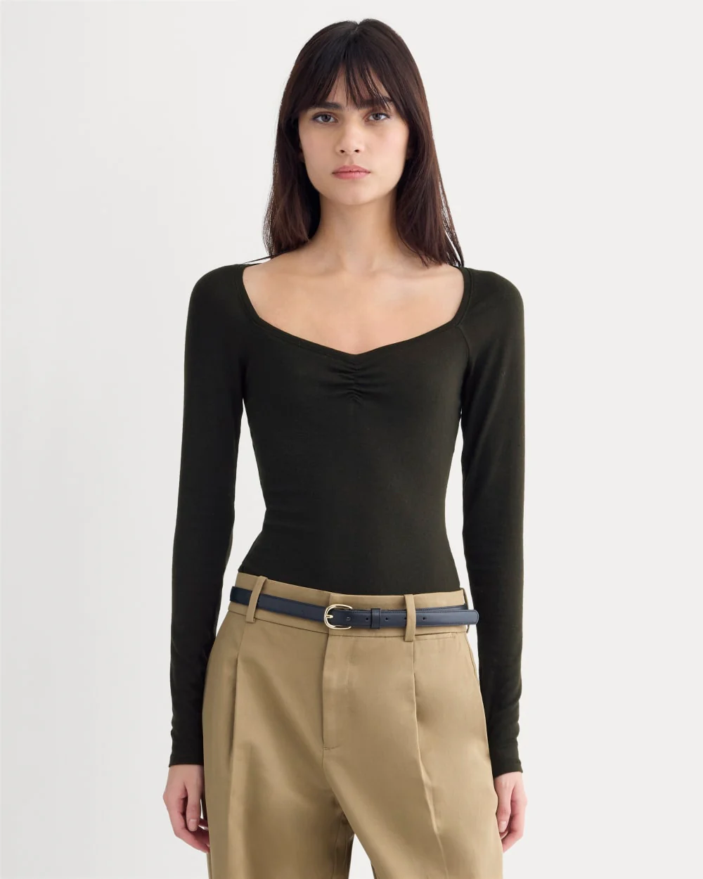 Image of Sweetheart-Neck Top in Butterluxe | Black