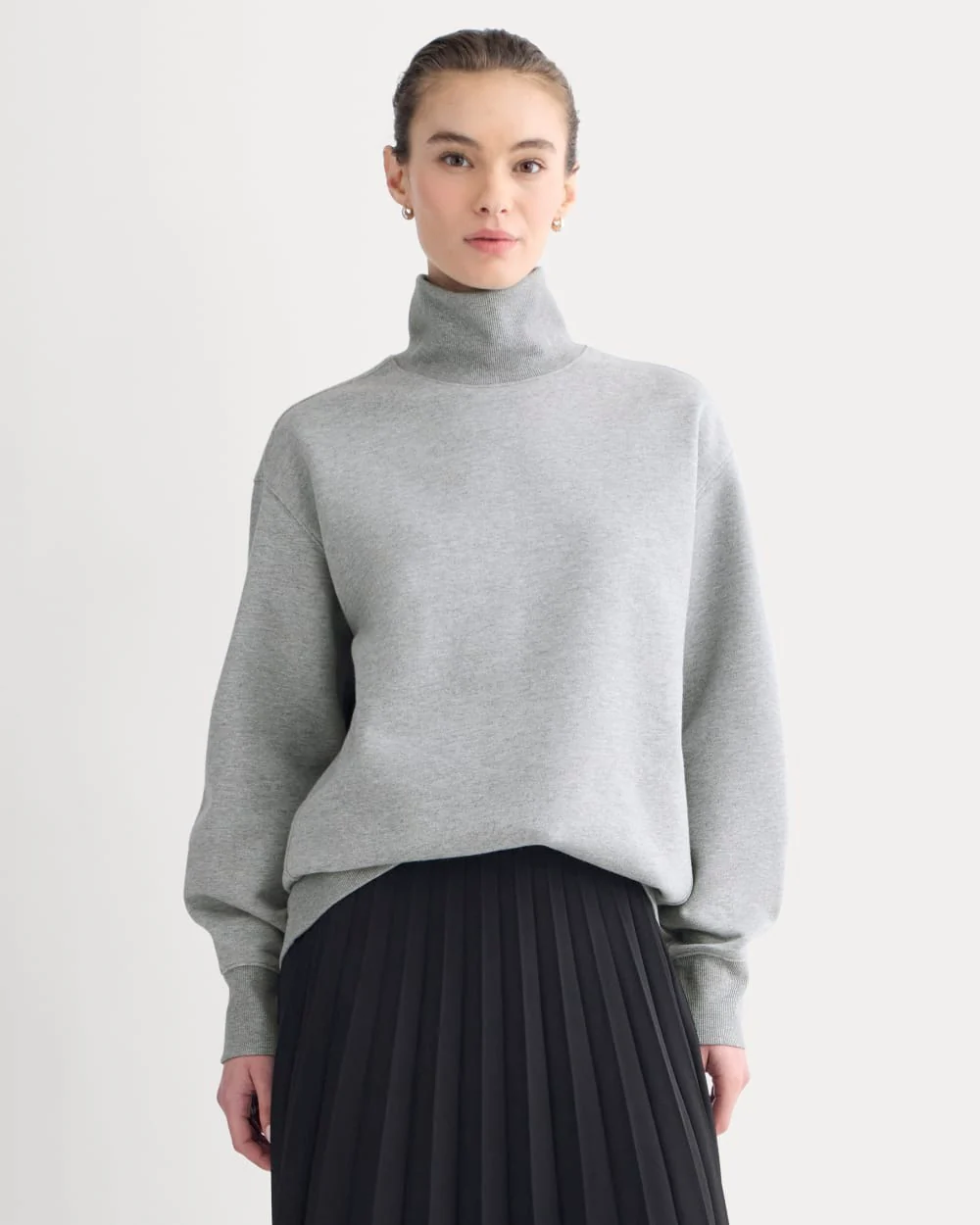Image of Luxe Fleece Turtleneck | Vintage Heather Grey