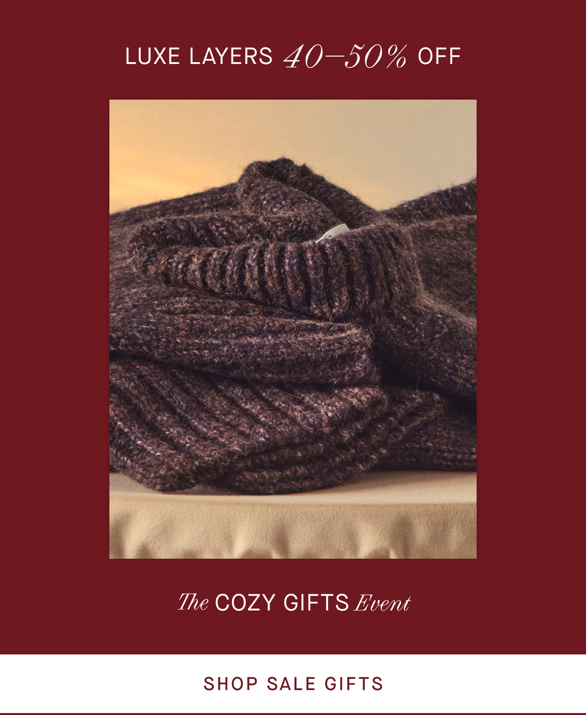 Image | Luxe Layers 40-50% Off | The Cozy Gifts Event | Shop Sale Gifts
