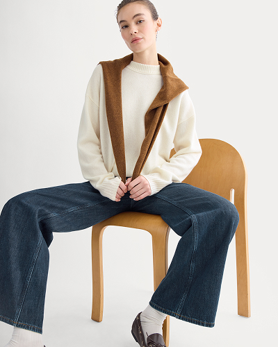 Image | Cashmere Boyfriend Sweater | Snow