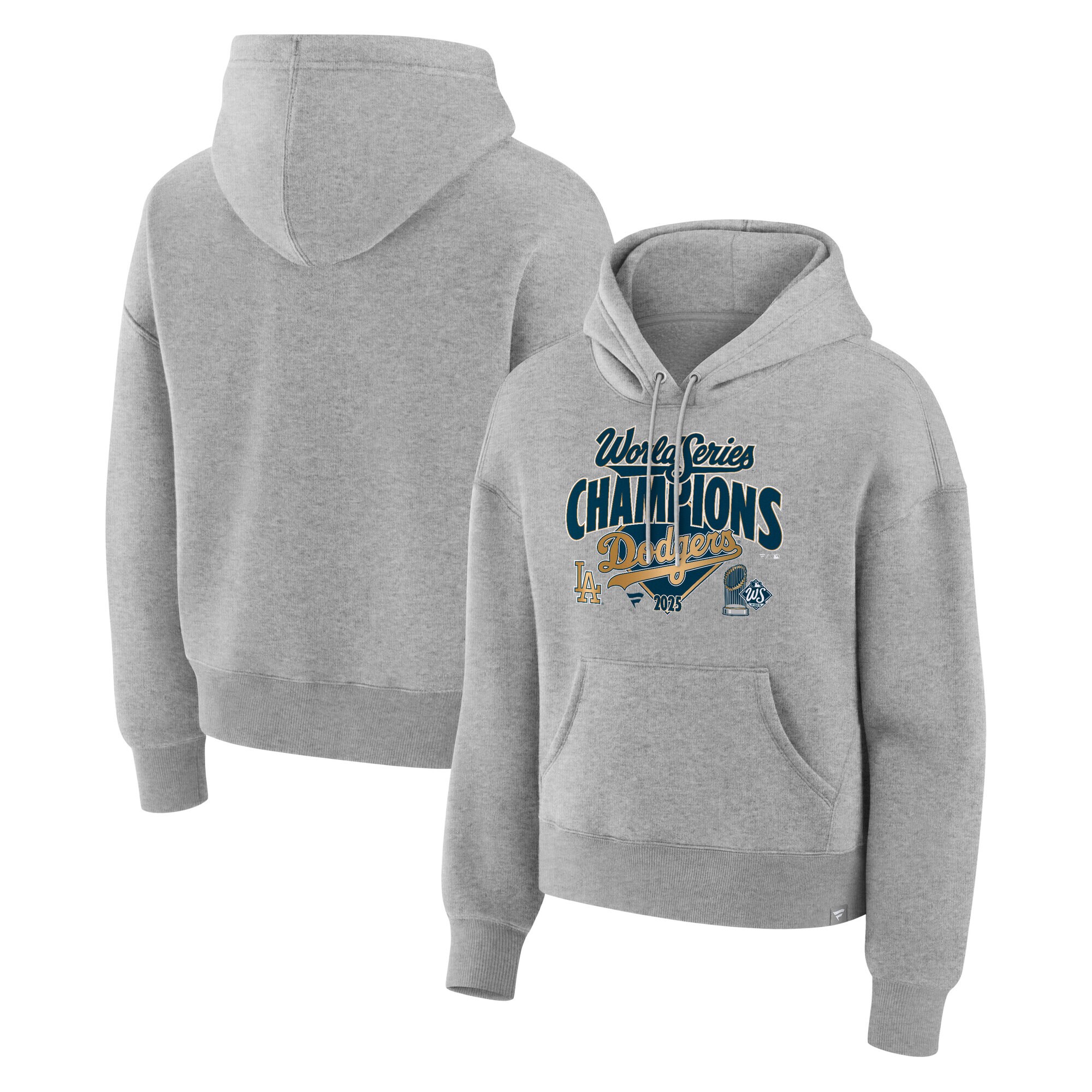 Women's Fanatics  Steel Los Angeles Dodgers 2025 World Series Champions Locker Room Replica Hoodie