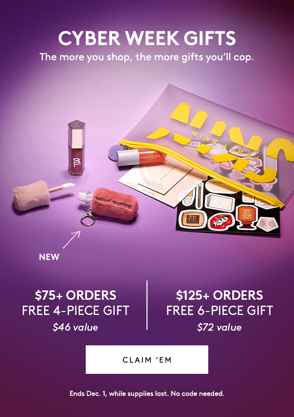 UP TO 6-PIECE GIFT ON MIN. ORDERS